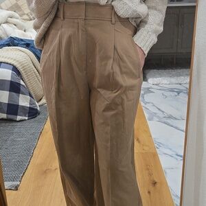 Everlane Wide Leg Pleated Pants, On Trend, Neutral, Size 6, Sophistication